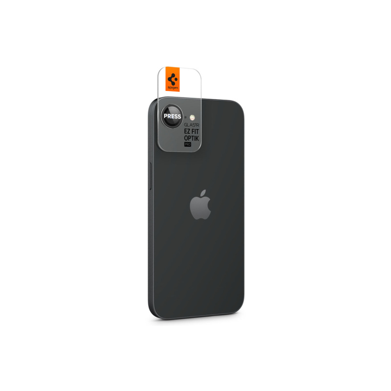 Ochranné sklo na čočku pro iPhone 16e Spigen Glass tR EZ Fit Optik Pro (2ks) - černé