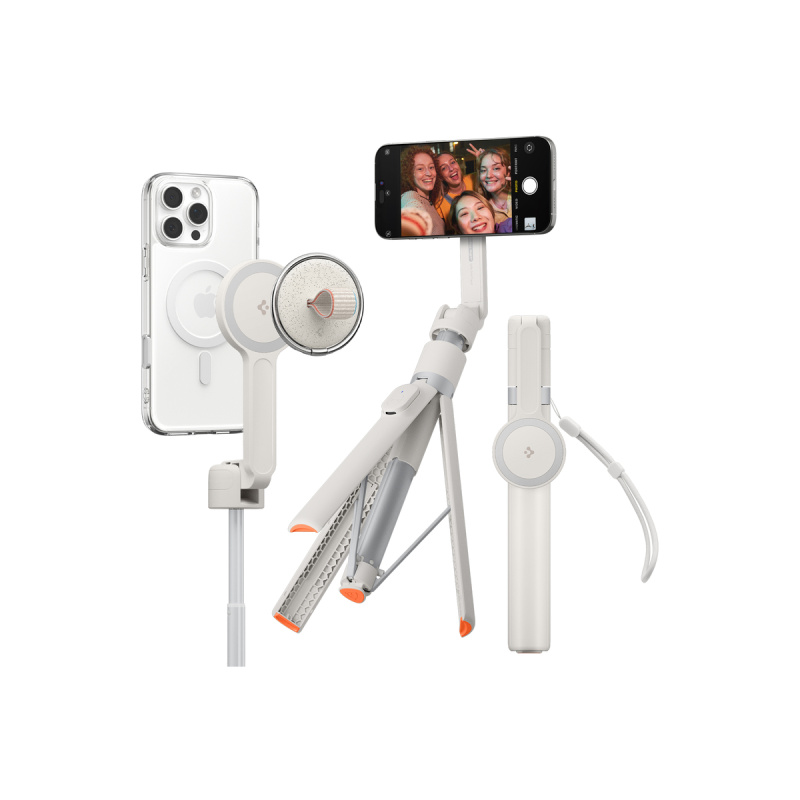 Spigen Selfie Stick MagSafe+ Tripod selfie tyč béžová