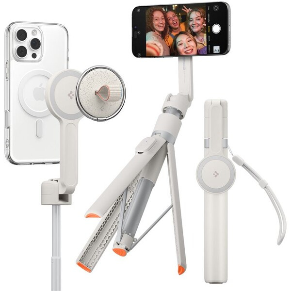 Spigen Selfie Stick MagSafe+ Tripod selfie tyč béžová
