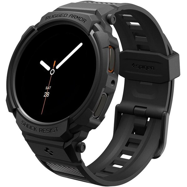 Spigen Rugged Armor Pro kryt s řemínkem Galaxy Watch8 (44mm) matně černý