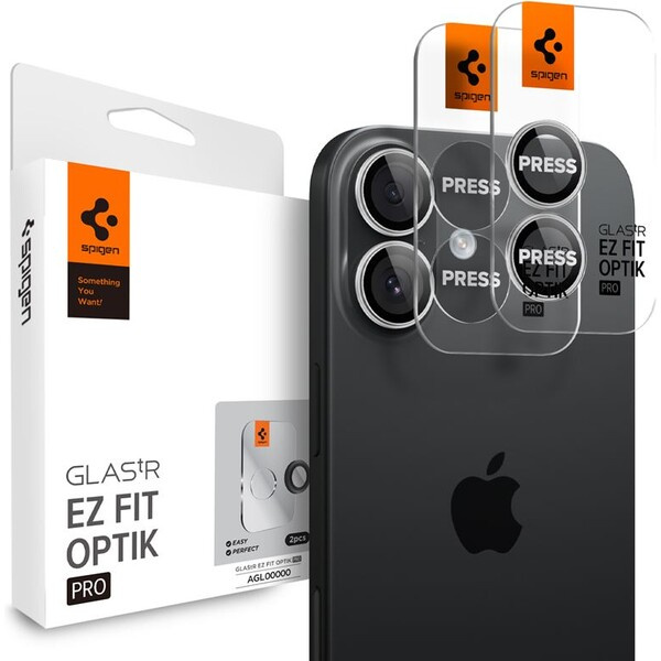 Spigen Glass tR EZ Fit Optik Pro skla iPhone 17 silver (2 ks)