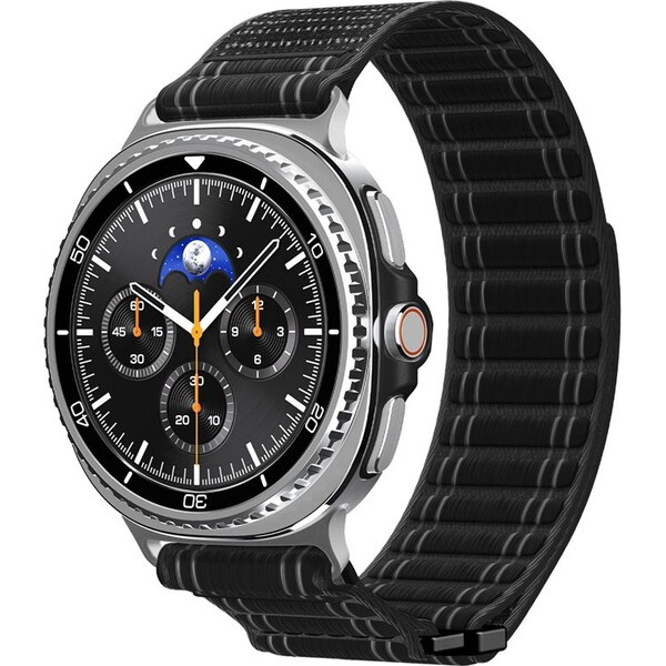 Spigen Fabric Band řemínek (hook-and-loop) Samsung Galaxy Watch8 46/44/40mm černý