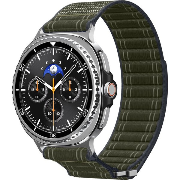 Spigen Fabric Band řemínek (hook-and-loop) Samsung Galaxy Watch8 46/44/40mm zelený
