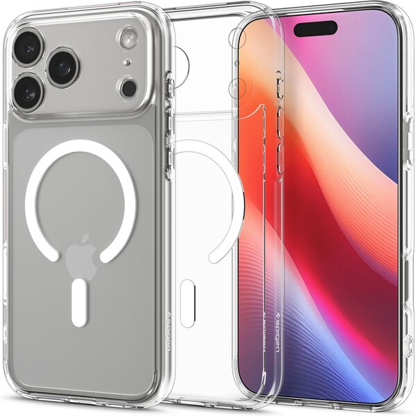 Spigen Ultra Hybrid MagSafe kryt iPhone 17 Pro clear white