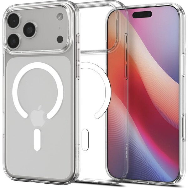 Spigen Liquid Crystal MagSafe kryt iPhone 17 Pro clear white