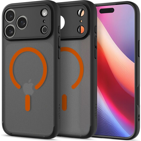 Spigen Ultra Hybrid MagSafe kryt iPhone 17 Pro Max frost black orange