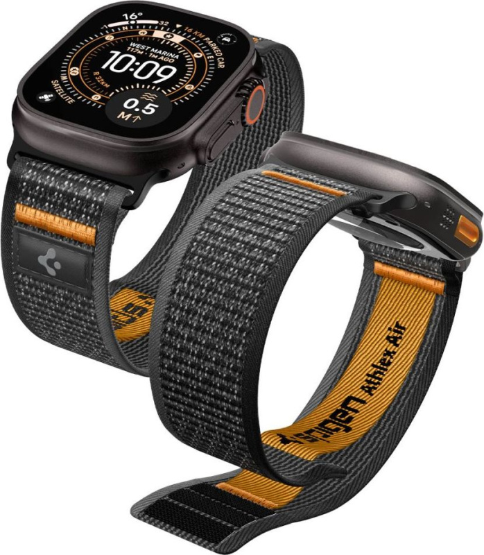 Spigen Athlex Air 2 Active řemínek Apple Watch 49/46/45/44mm černý/oranžový