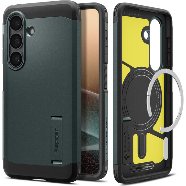 Spigen Tough Armor MagSafe kryt Samsung Galaxy S26 zelený