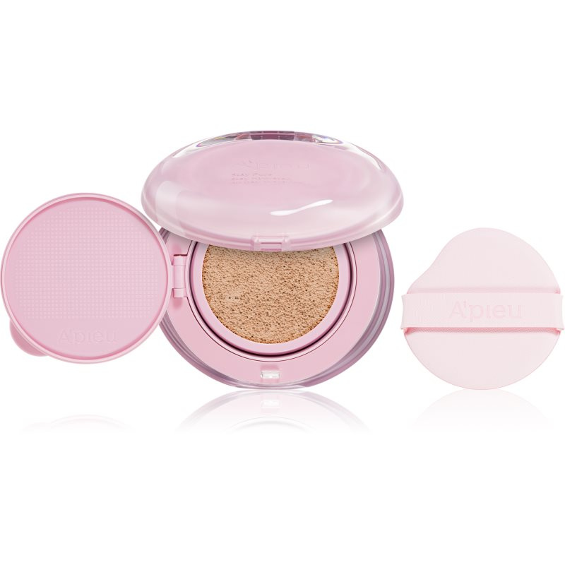 A’pieu Waterlock Comfort Veil Cushion dlouhotrvající make-up v houbičce pro intenzivní hydrataci pleti odstín 23 Latte 15 g