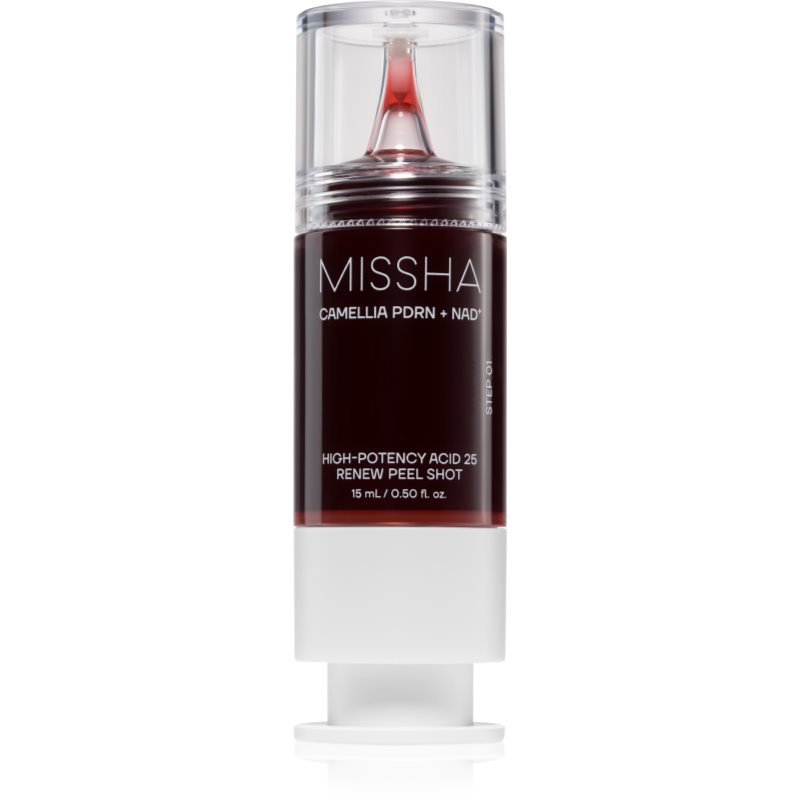 Missha Camellia PDRN NAD+ Renew Peel Shot exfoliační peelingové sérum pro rozjasnění a vyhlazení pleti 15 ml