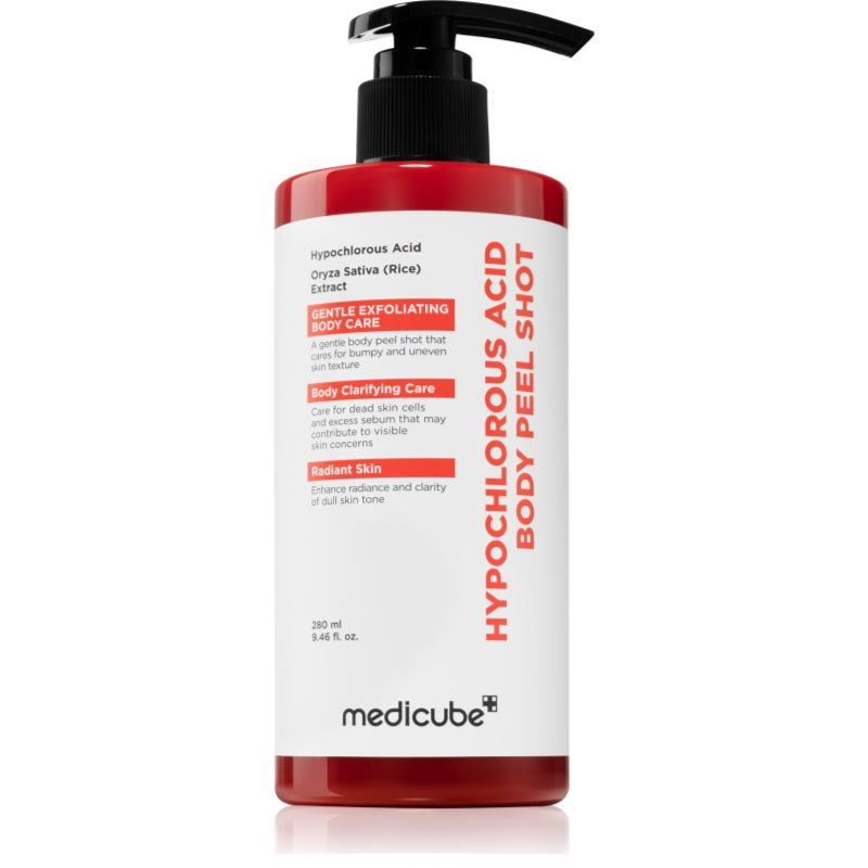 medicube Hypochlorous Acid Body Peel Shot rozjasňující tělový peeling se zklidňujícím účinkem 280 ml