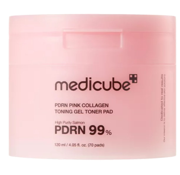 Medicube Gelové tonizační polštářky PDRN Pink (Collagen Toning Gel Toner Pad) 70 ks