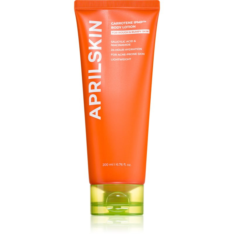 APRILSKIN Carrotene IPMP Body Lotion zklidňující tělový krém pro rozjasnění a hydrataci 200 ml