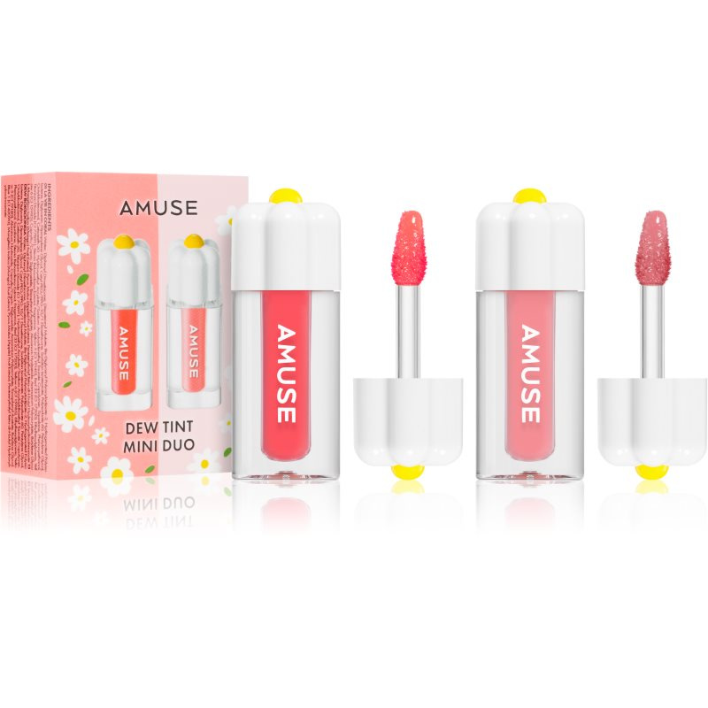 AMUSE Dew Tint Mini Duo sada hydratačních lesků na rty odstín Warm Tone 2x1.5 g
