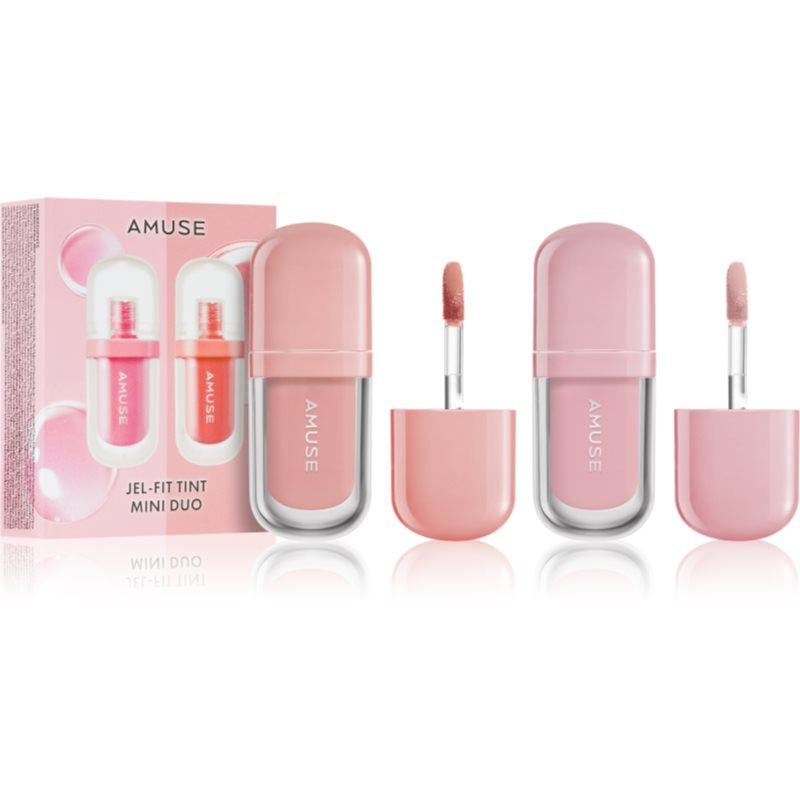 AMUSE Jel-Fit Tint Mini Duo sada hydratačních lesků na rty odstín Warm Tone 2x1.5 ml