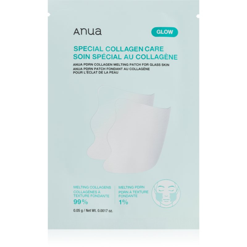 Anua PDRN Collagen Melting Patch for Glass Skin rozjasňující pleťová maska pro výživu a hydrataci 4 ks