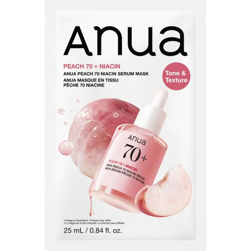 Anua Peach 70 Niacin Serum Mask plátýnková maska s rozjasňujícím účinkem 25 ml