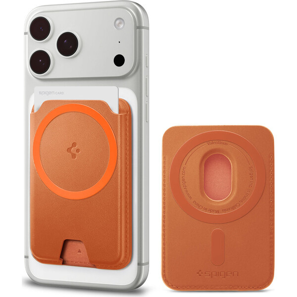 Spigen Valentinus MagFit+ MagSafe Wallet 3 Card peněženka metallic orange