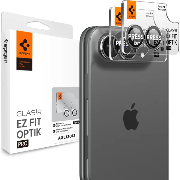 Spigen Glass tR EZ Fit Optik Pro 2 Pack sada skel iPhone Duo bílá