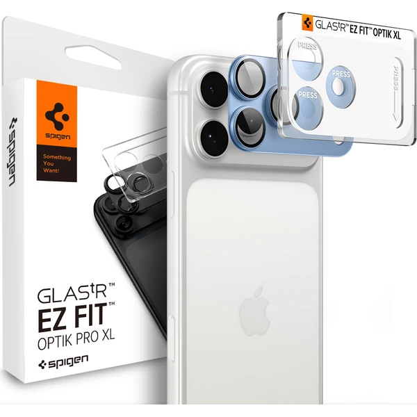 Spigen Glass tR EZ Fit Optik Pro XL 1 Pack sklo na fotoaparát iPhone 18 Pro Max světle modré