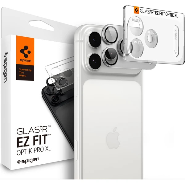 Spigen Glass tR EZ Fit Optik Pro XL 1 Pack sklo na fotoaparát iPhone 18 Pro Max stříbrné