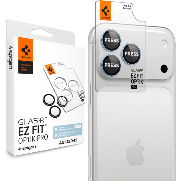 Spigen Glass tR EZ Fit Optik Pro 2 Pack sada skel iPhone 18 Pro Max/18 Pro světle modrá