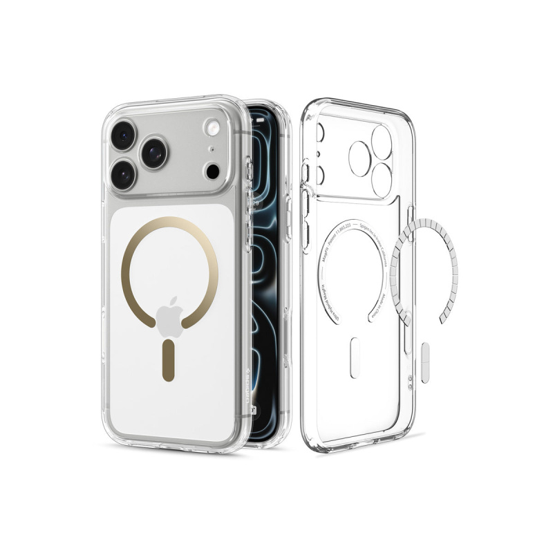 Spigen Ultra Hybrid MagSafe kryt iPhone 18 Pro Max/17 Pro Max clear gold