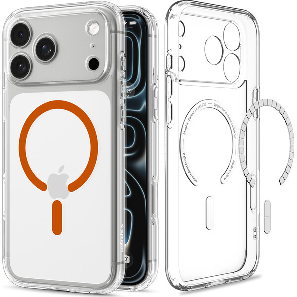 Spigen Ultra Hybrid MagSafe kryt iPhone 18 Pro Max/17 Pro Max clear orange