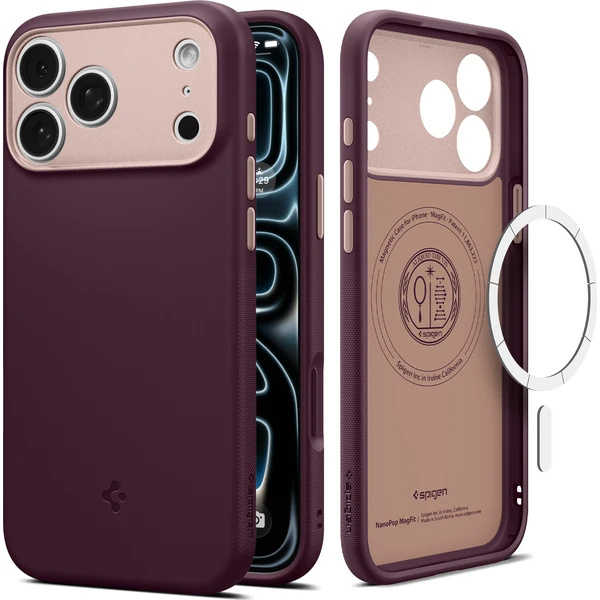 Spigen Nano Pop MagSafe kryt iPhone 18 Pro Max/17 Pro Max burgundy bean