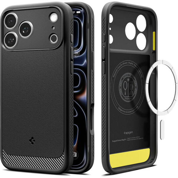 Spigen Rugged Armor MagSafe kryt iPhone 18 Pro/17 Pro matte black