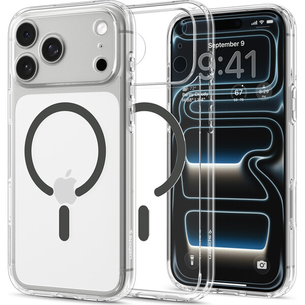 Spigen Ultra Hybrid MagSafe kryt iPhone 18 Pro/17 Pro clear graphite