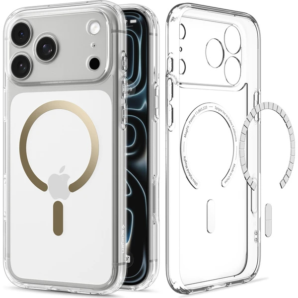 Spigen Ultra Hybrid MagSafe kryt iPhone 18 Pro/17 Pro clear gold