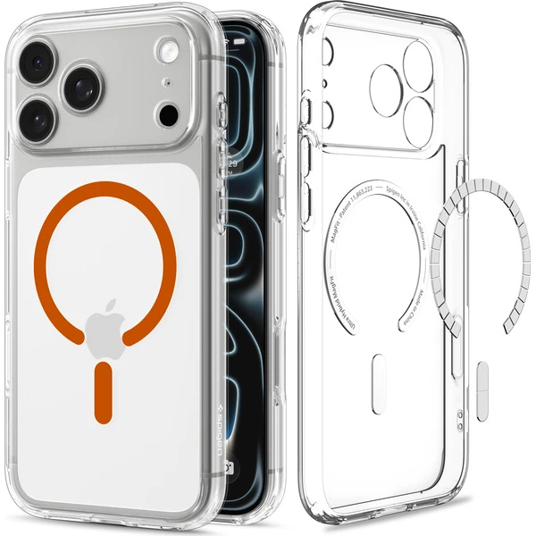 Spigen Ultra Hybrid MagSafe kryt iPhone 18 Pro/17 Pro clear orange
