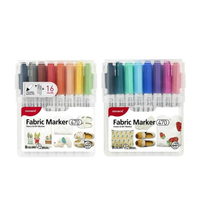 Sada popisovačů na textil Monami 470 Fabric Marker - 16 ks