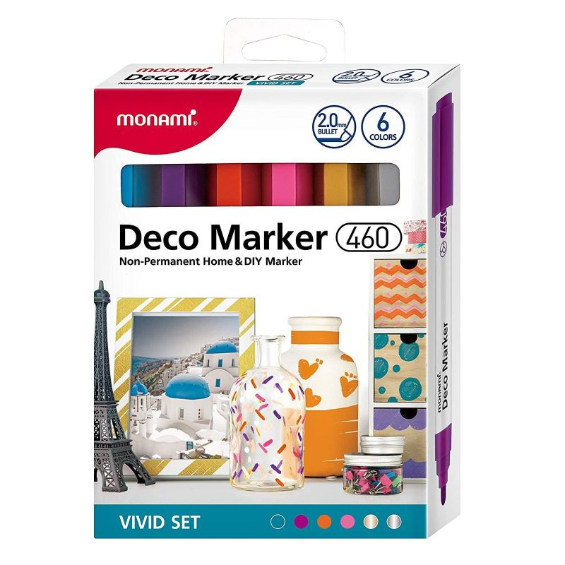 Deco Marker akrylové fixy sada 2,0mm (6ks) - syté odstíny