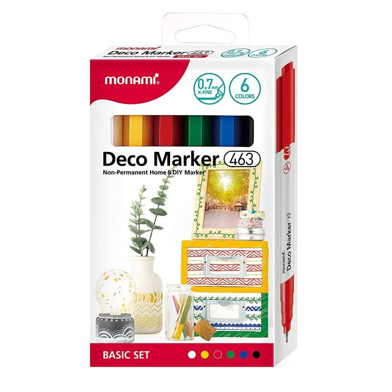 Deco Marker akrylové fixy sada 0,7mm (6ks) - základní odstíny