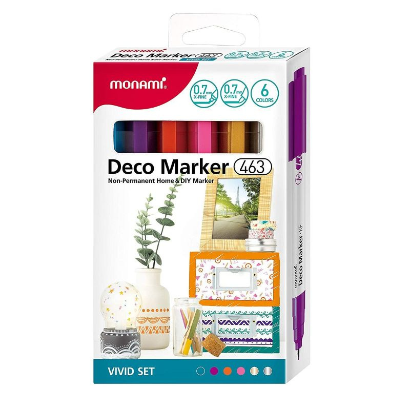 Deco Marker akrylové fixy sada 0,7mm (6ks) - syté odstíny