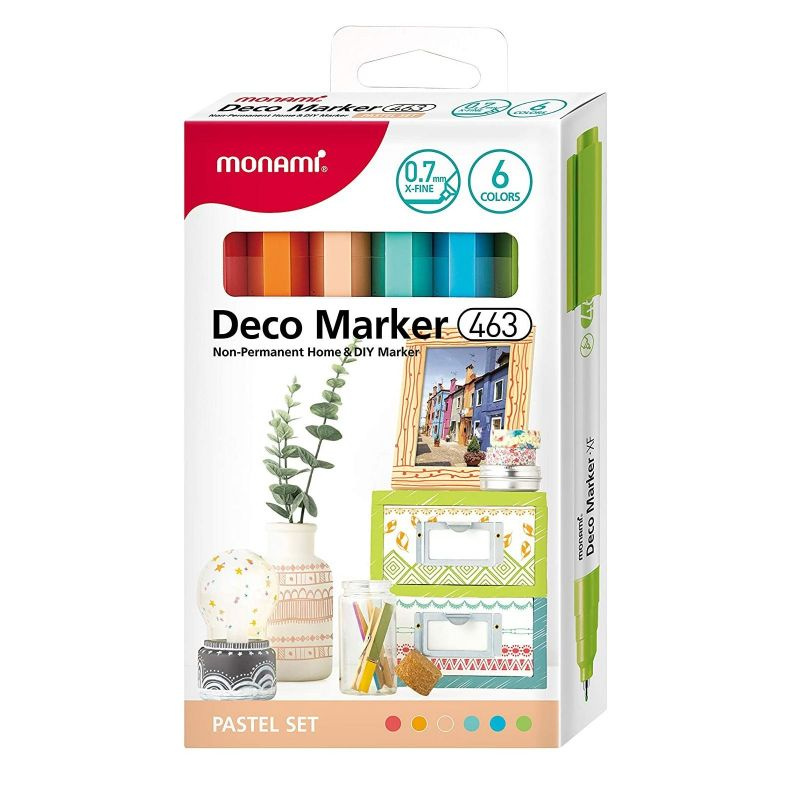 Deco Marker akrylové fixy sada 0,7mm (6ks) - pastelové odstíny
