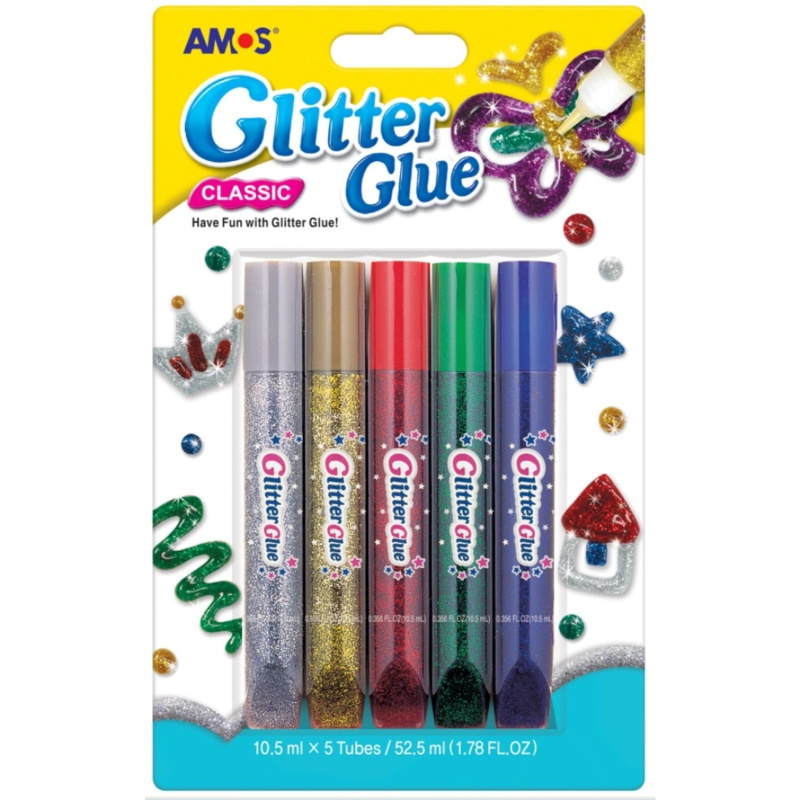 Glitrové lepidlo se třpytkami 5 x 10,5 ml Anděl Přerov s.r.o.