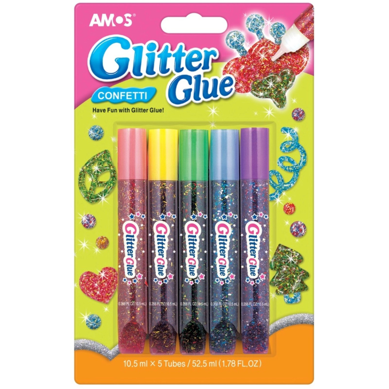 Glitrové lepidlo s konfetami 5 x 10,5 ml Anděl Přerov s.r.o.