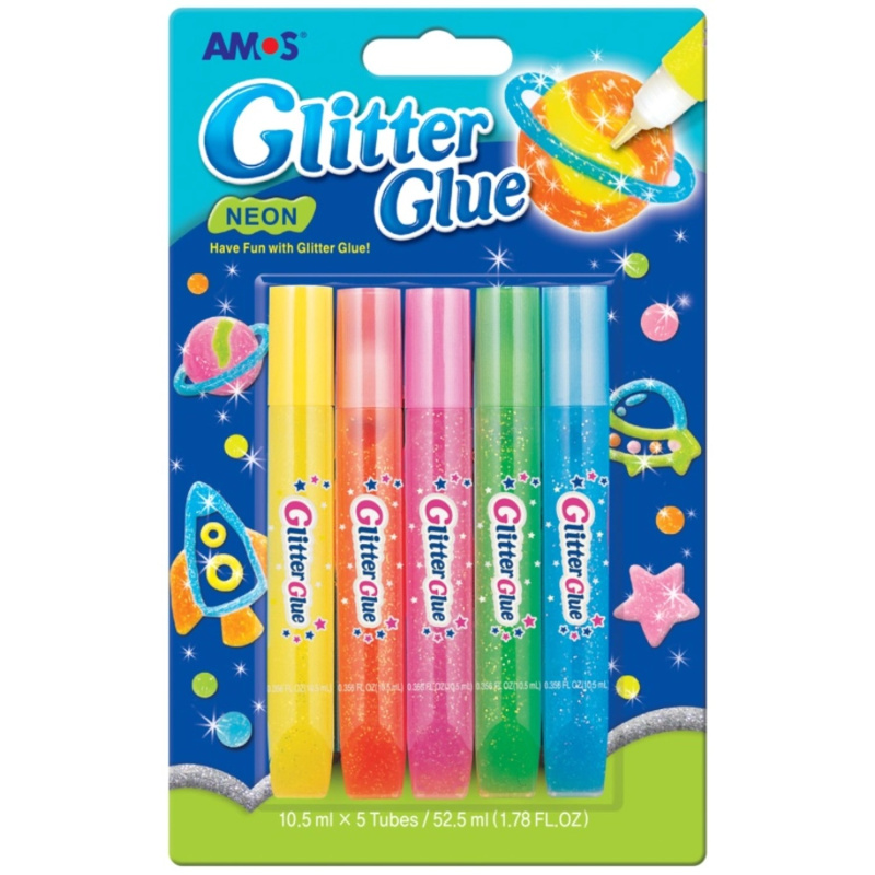 Glitrové lepidlo neon 5 x 10,5 ml Anděl Přerov s.r.o.