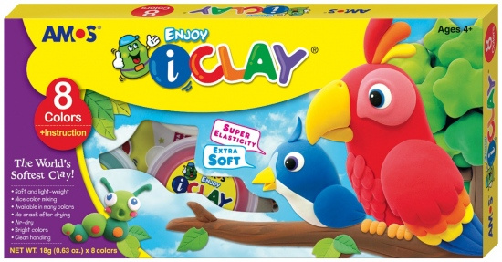 I-Clay modelovací hmota 8 barev v kelímcích po 18 g Anděl Přerov s.r.o.