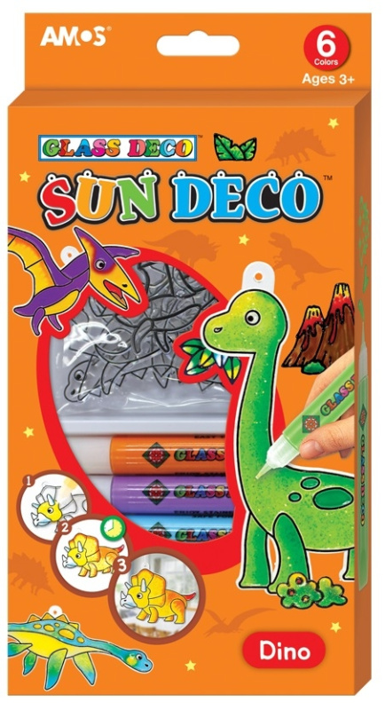 Barvy na sklo sada 6 barev 10,5 ml + 6 sklíček DINO Anděl Přerov s.r.o.