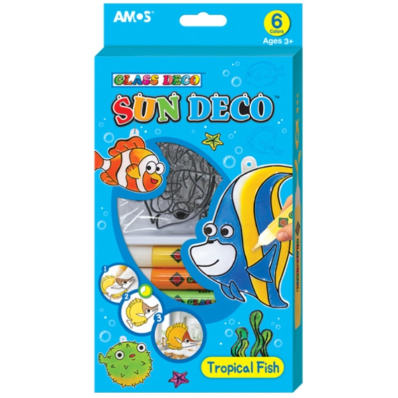 Barvy na sklo sada 6 barev 10,5 ml + 6 sklíček Mořské ryby Anděl Přerov s.r.o.