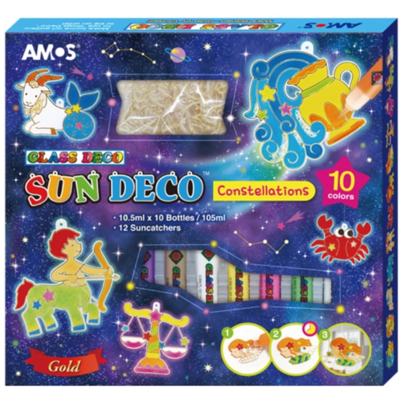 Barvy na sklo sada 10 barev 10,5 ml + 12 sklíček Zvěrokruh Anděl Přerov s.r.o.