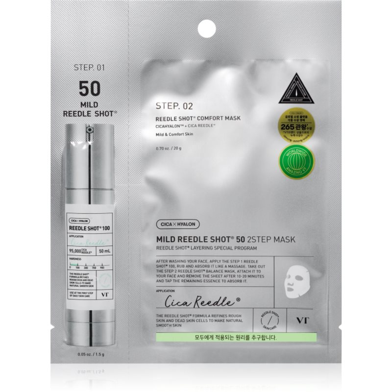 VT Cosmetic Reedle Shot 50 2-Step Mask intenzivní obnovující maska pro dvoufázové ošetření pleti 26.5 g