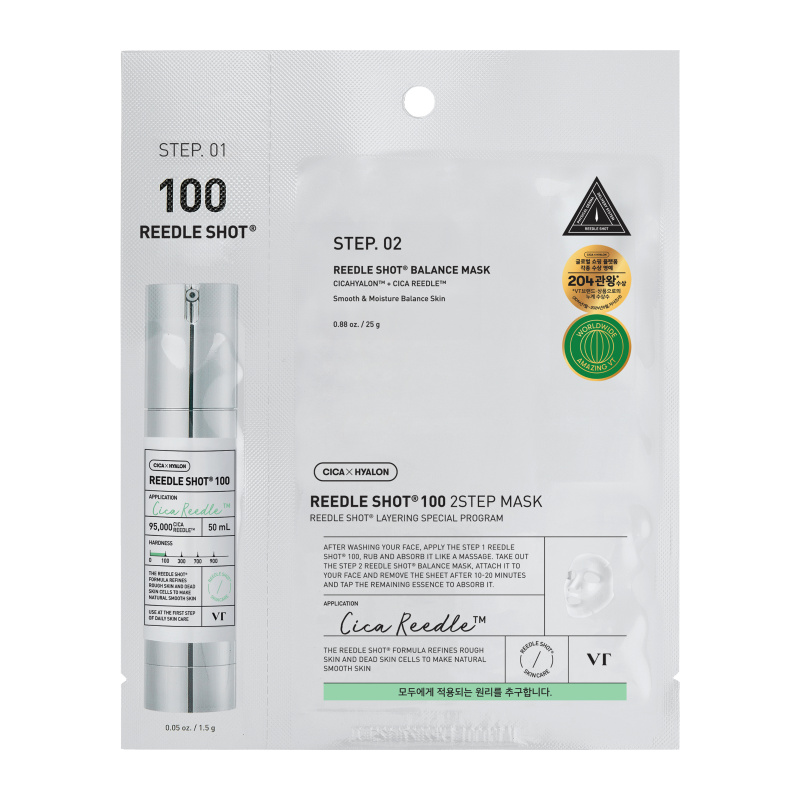 VT Dvoukroková maska s mikrojehličkami HYDROP REEDLE SHOT 100 2-Step Mask (1,5g + 25g)