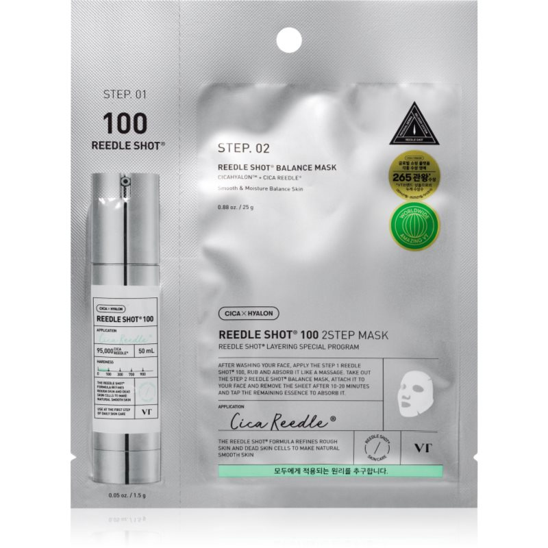 VT Dvoukroková maska s mikrojehličkami HYDROP REEDLE SHOT 100 2-Step Mask (1,5g + 25g)