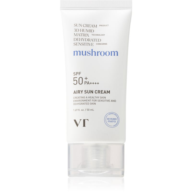 VT Cosmetics Mushroom Airy Sun Cream ochranný krém na obličej s hydratačním účinkem SPF 50+ 50 ml
