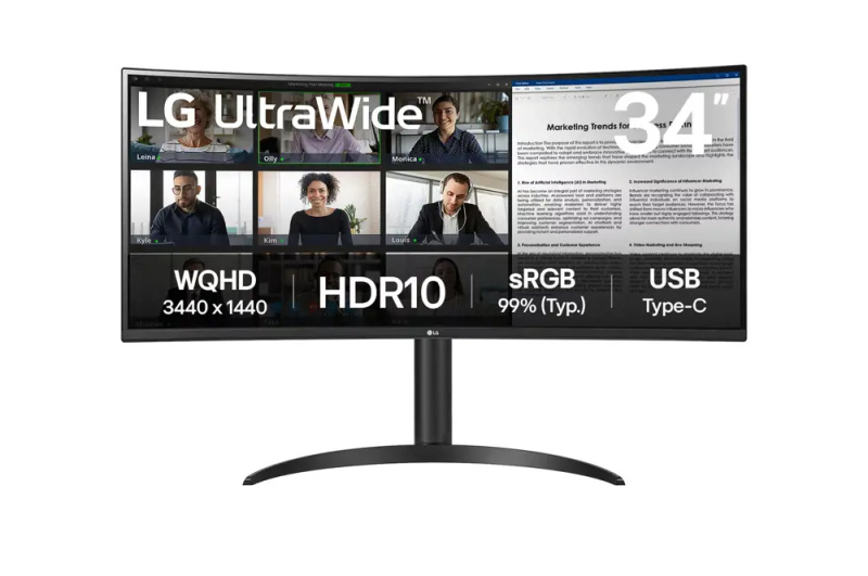 LG UltraWide 34WR55QK-B monitor 34" Černá
